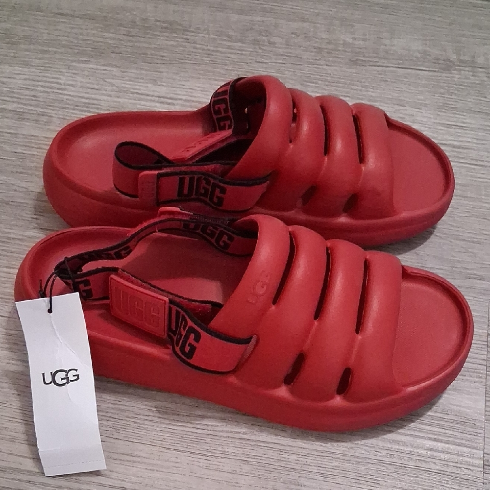 UGG Vibrant Red Slide Sandals